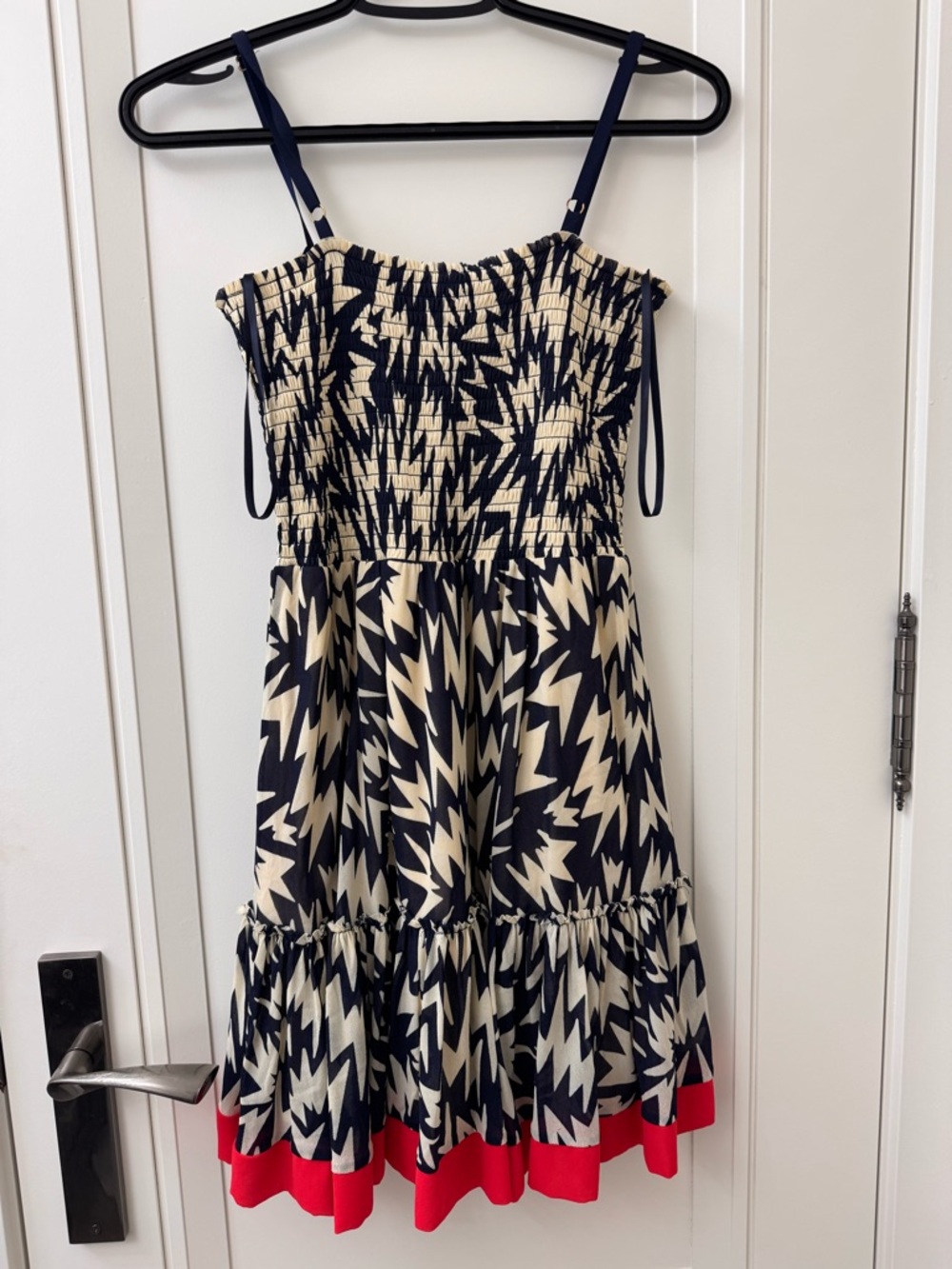 Juicy Couture Navy, Cream & Red Patterned Sundress